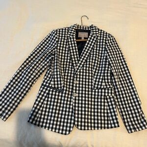 Banana Republic Black and White Checkered Blazer